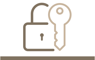 brown lock and key icon
